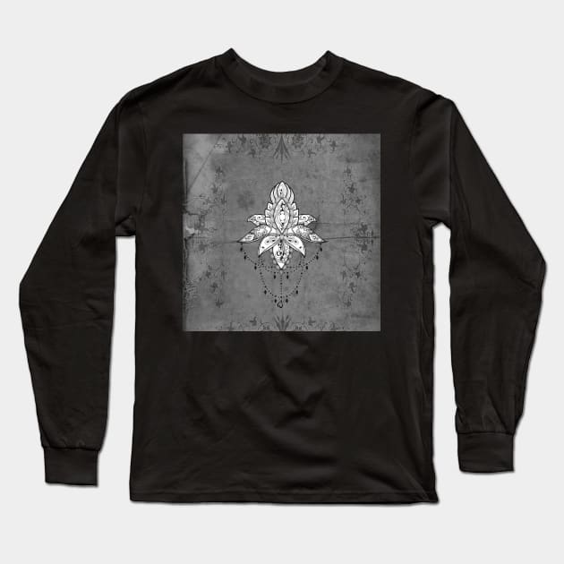 Wonderful lotus , zentangle design Long Sleeve T-Shirt by Nicky2342